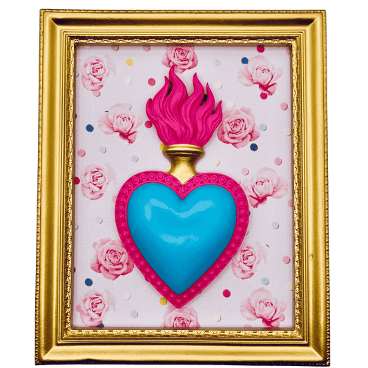 Cornice Henriette Ton Coeur cuore e rose 22x18 cm