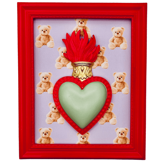 Cornice Henriette Ton Coeur cuore e orsetto 22x18 cm