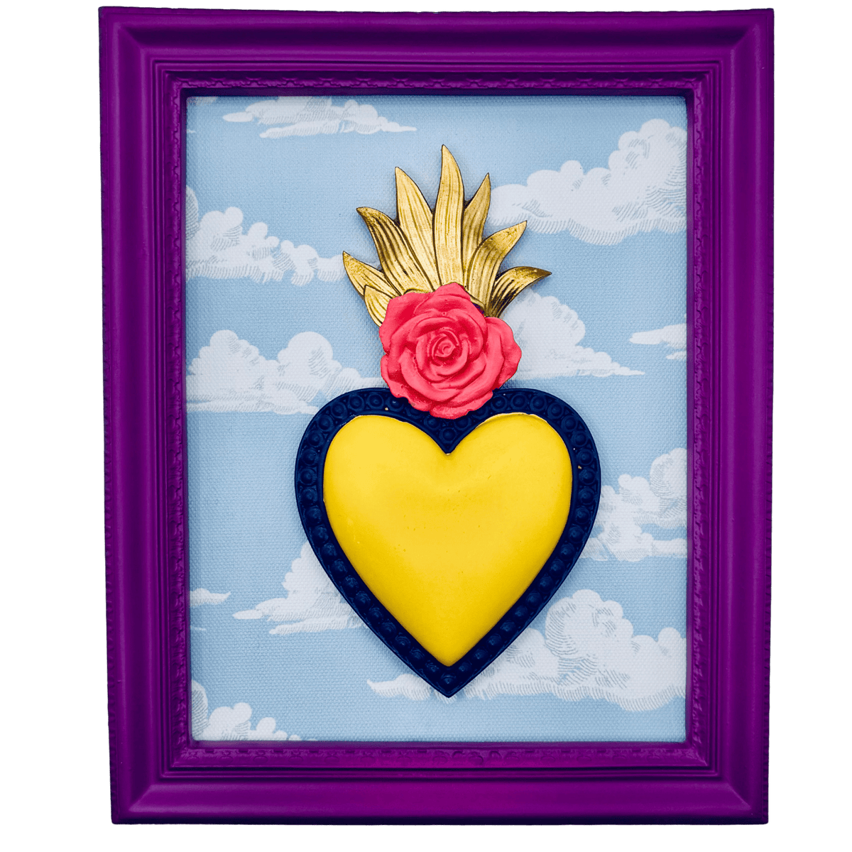 Cornice Henriette Ton Coeur cuore e nuvole 22x18 cm