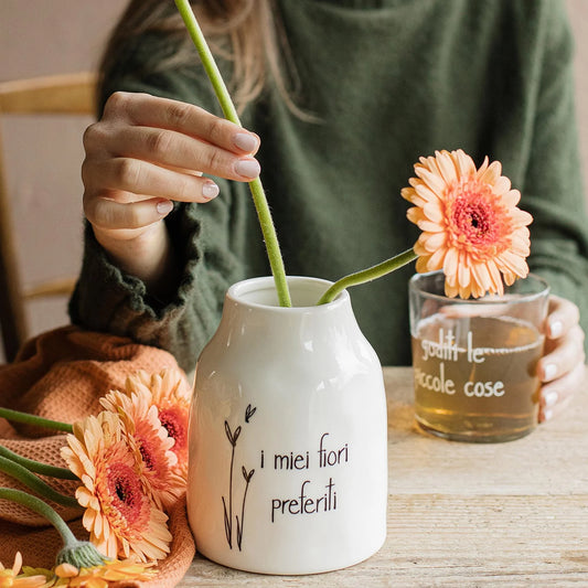 Vaso I miei fiori preferiti 10,3 x H13 cm