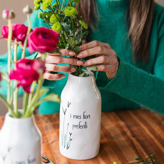 Vaso I miei fiori preferiti 10 x H21 cm