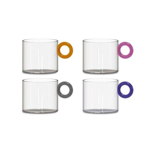 Set 4 tazze in borosilicato 300 ml