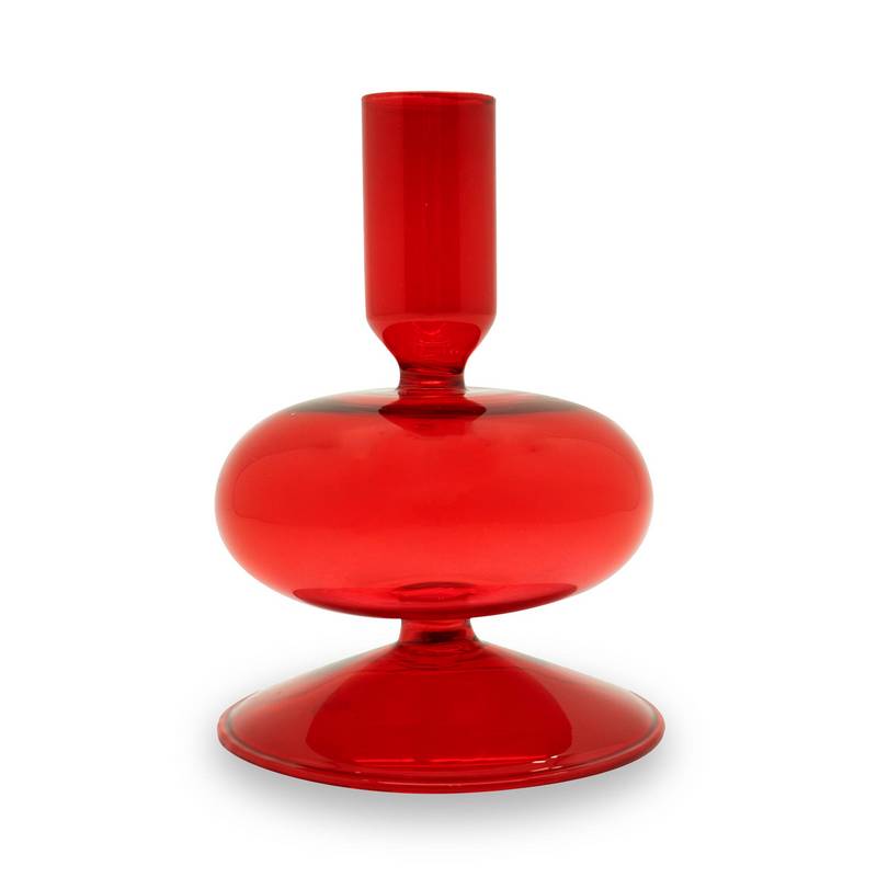 Portacandele in Vetro 12 cm Rosso WD Lifestyle