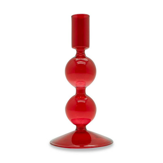 Portacandele in Vetro 16 cm Rosso WD Lifestyle