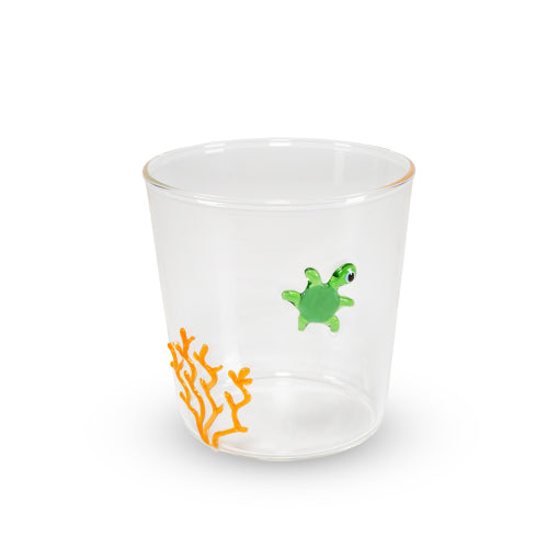 Bicchiere in vetro decorato 250 ml